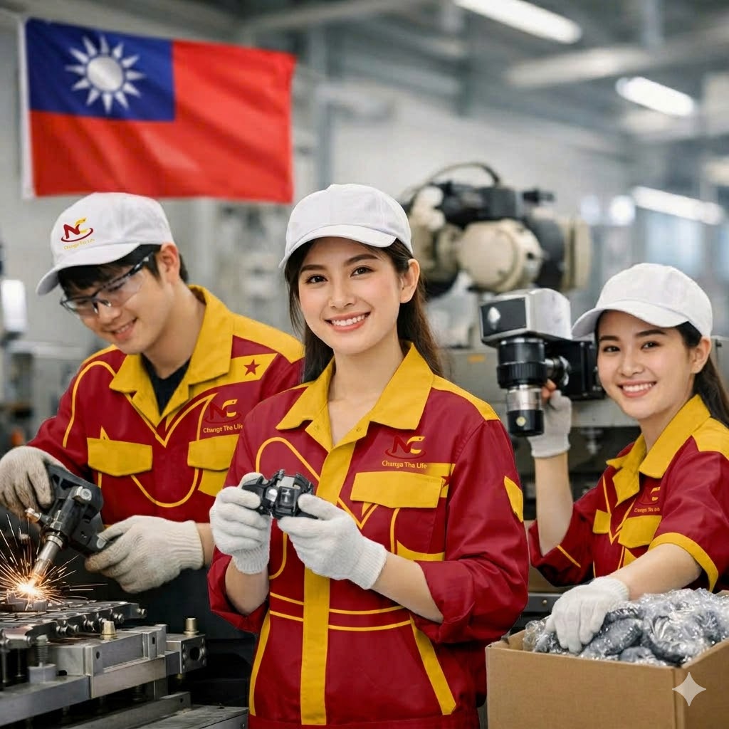 Nhà máy Cao Kiện tuyển 14 nam nữ sản xuất linh kiện ô tô tại Đài Loan - Lương cao - Chế độ tốt.