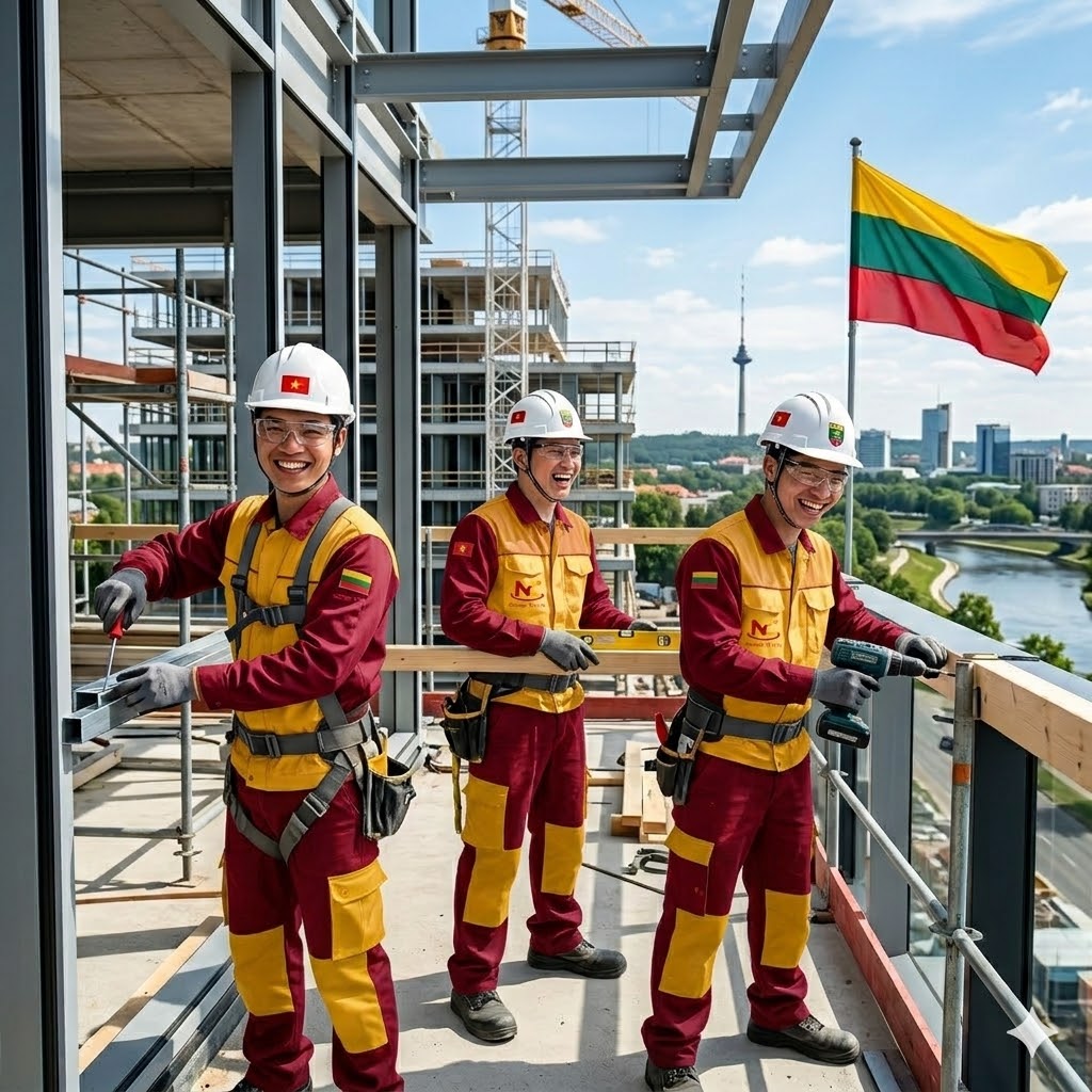 Tuyển 50 lao động cho các dự án xây dựng tại Lithuania. Thu nhập: 1.600 – 2.400 Eur/tháng.