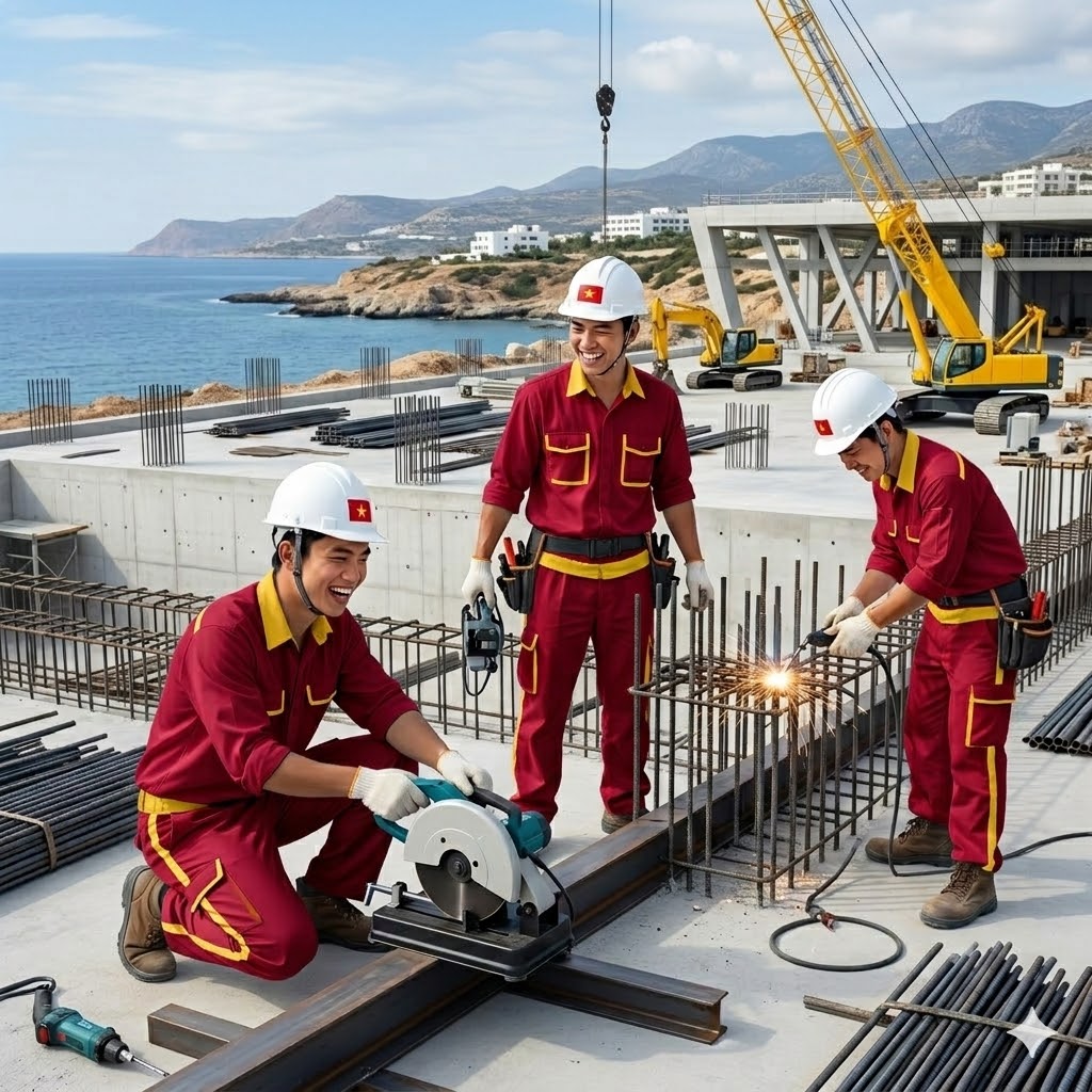 Tuyển 50 công nhân xây dựng làm việc tại Cyprus (Đảo Síp). Thu nhập: 800 – 1.200 eur/tháng