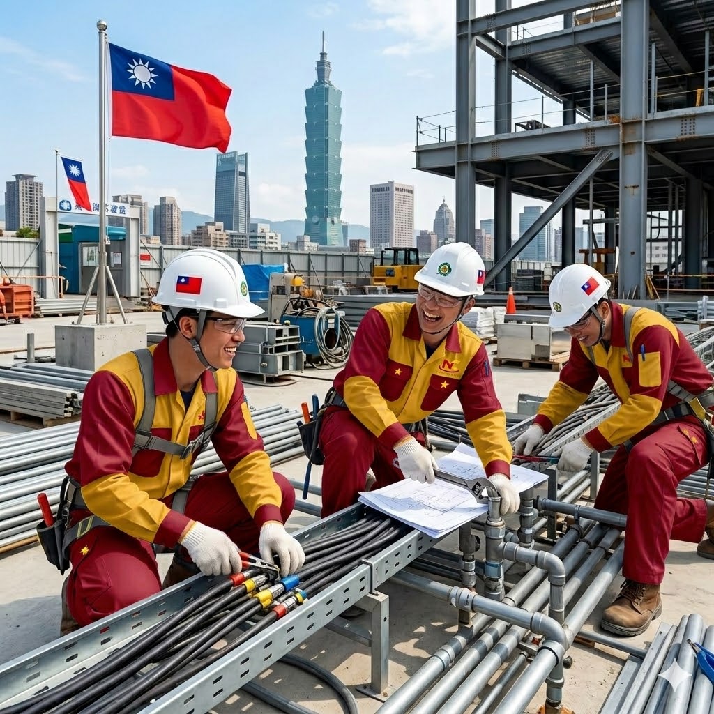 Tuyển 30 nam thợ điện nước làm việc tại Cao Hùng, Đài Loan. Tăng ca tốt.