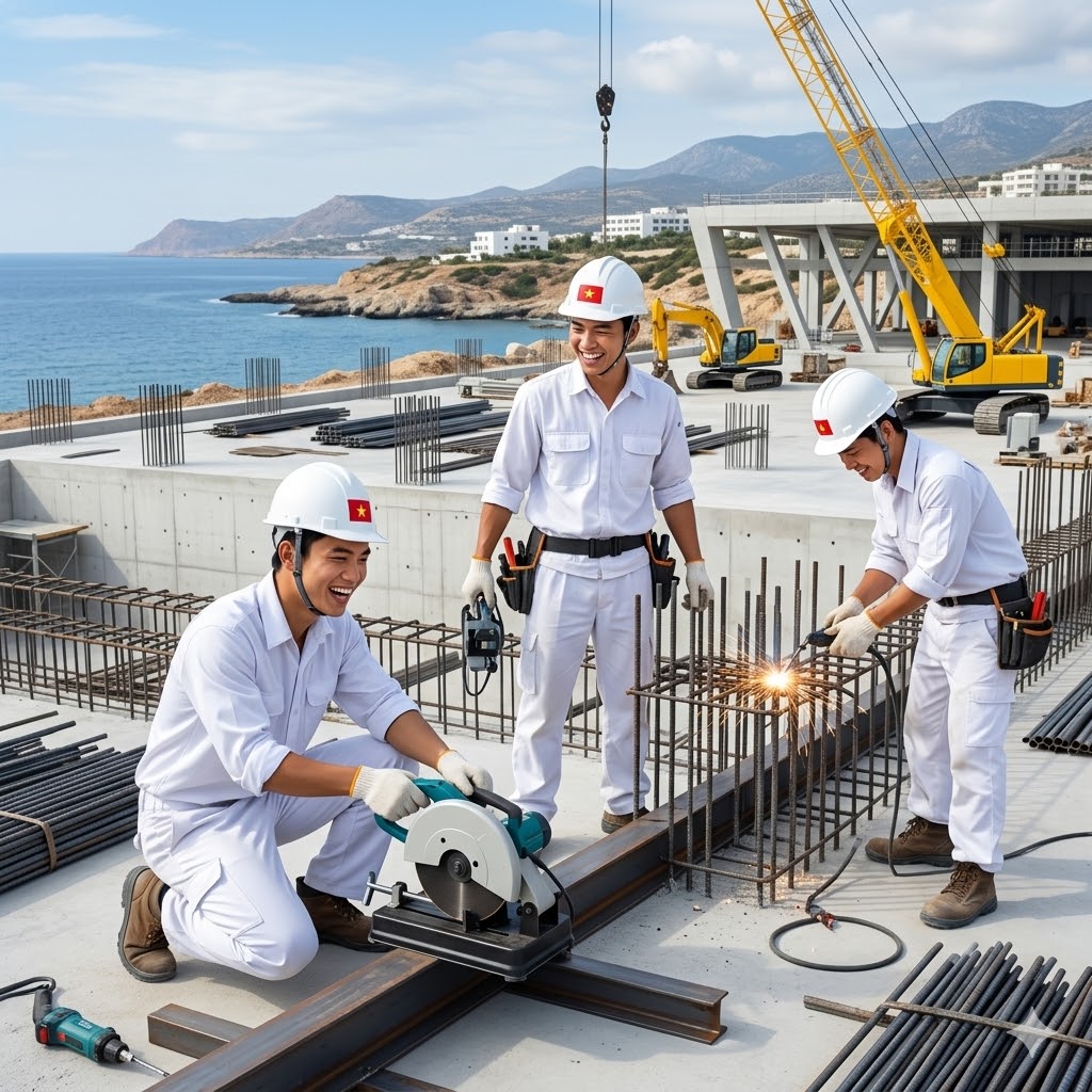 Tuyển 50 công nhân xây dựng làm việc tại Cyprus (Đảo Síp). Thu nhập: 800 – 1.200 eur/tháng